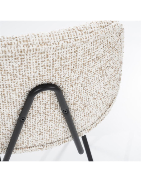 Chaise de repas en tissu chiné Jon