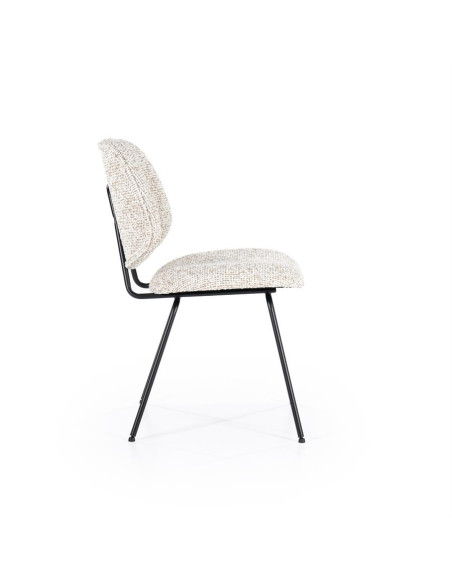 Chaise de repas en tissu chiné Jon