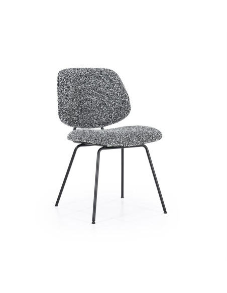 Chaise de repas en tissu chiné Jon