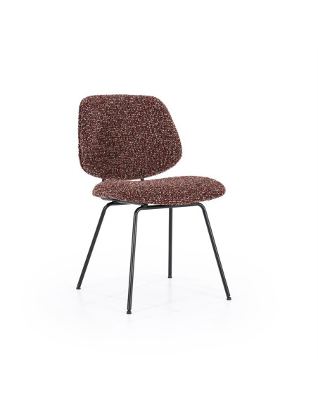 Chaise de repas en tissu chiné Jon