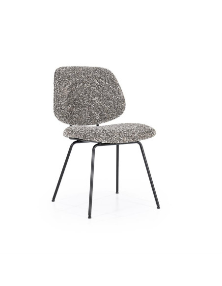 Chaise de repas en tissu chiné Jon