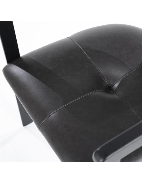 Fauteuil design en cuir et métal Morris