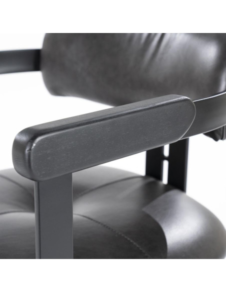 Fauteuil design en cuir et métal Morris