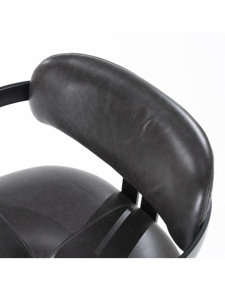 Fauteuil design en cuir et métal Morris