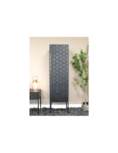 Meuble haut 1 porte motif nid d'abeille