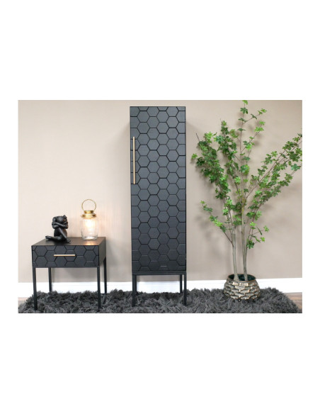 Meuble haut 1 porte motif nid d'abeille