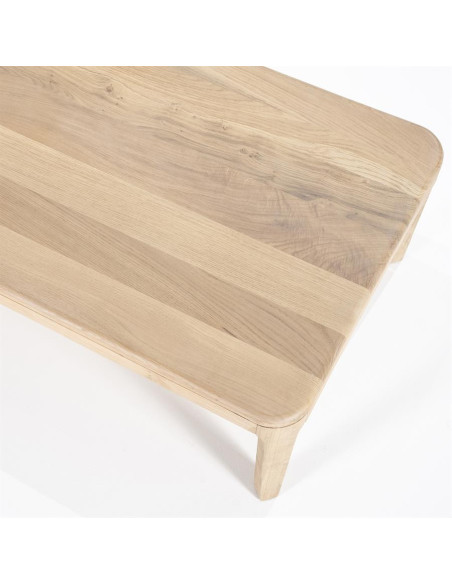 Table basse rectangulaire en chêne massif Harvey