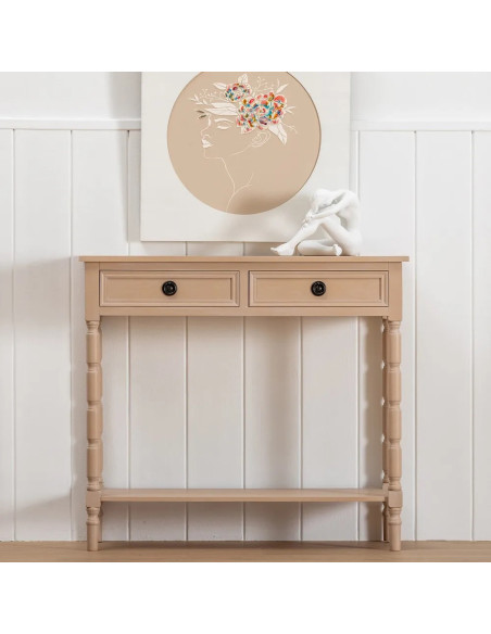 Petite console avec 2 tiroirs et étagère