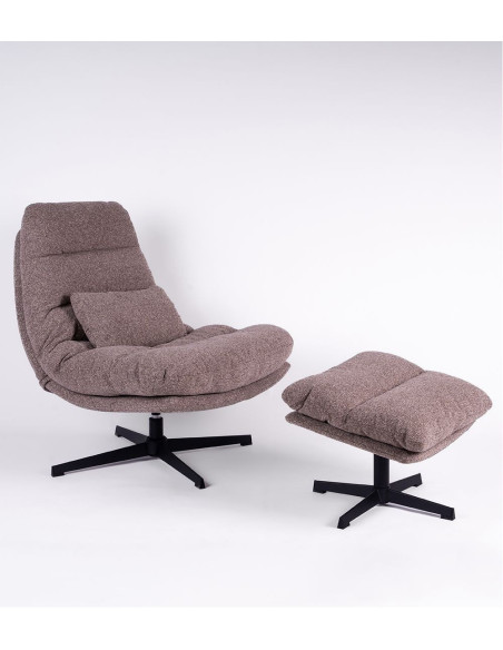 Fauteuil confortable pivotant en tissu