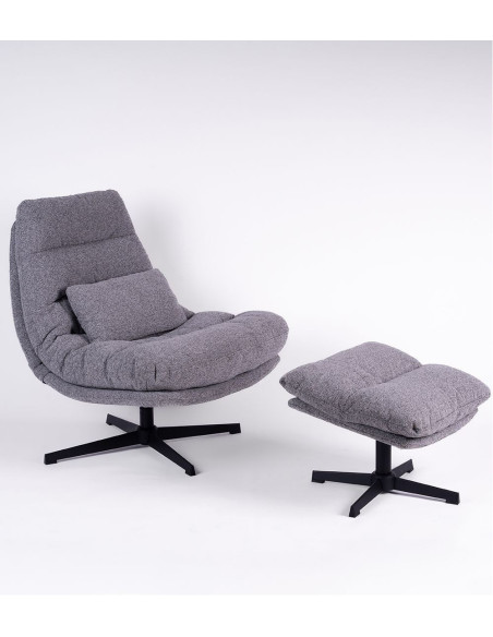 Fauteuil confortable pivotant en tissu