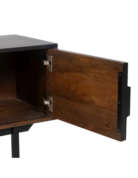 Meuble TV en manguier et métal Abner