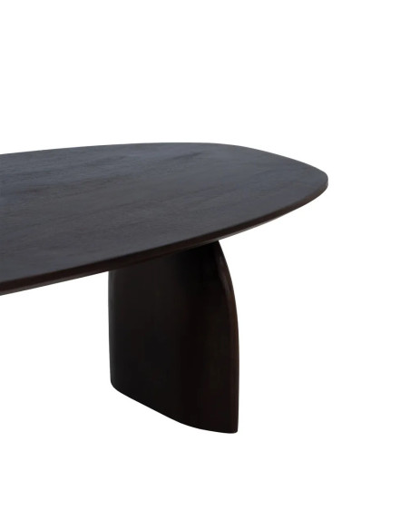 Table de salon style organique en bois teinté marron