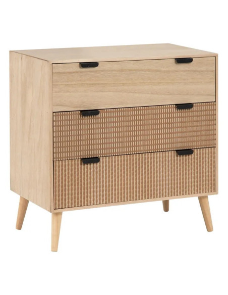 Commode en bois 3 tiroirs Coffee