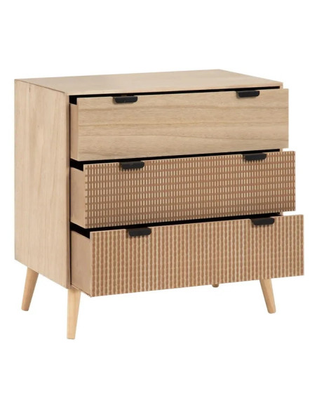 Commode en bois 3 tiroirs Coffee