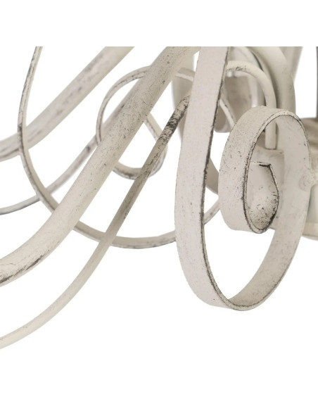 Lustre 6 bras en métal taupe effet vintage