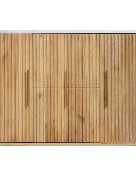 Bahut en manguier strié et marbre