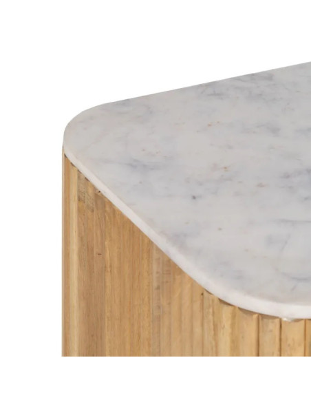 Bahut en manguier strié et marbre