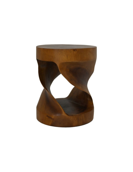 Petite table d’appoint ronde en bois massif de mungur