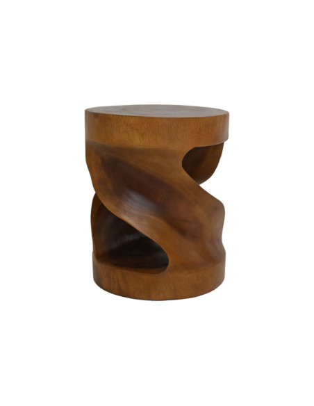 Petite table d’appoint ronde en bois massif de mungur