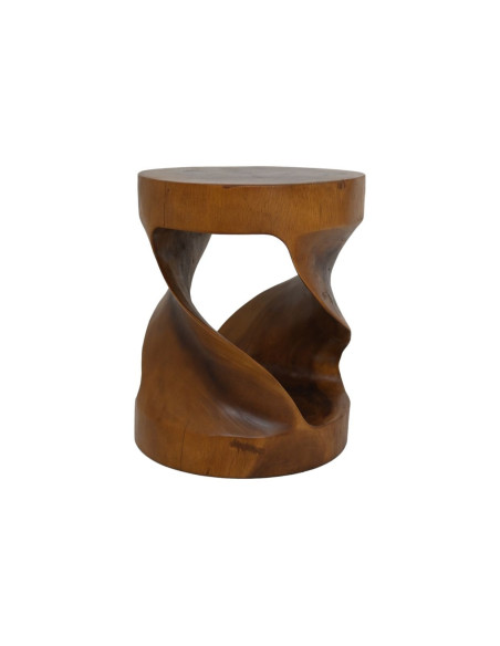 Petite table d’appoint ronde en bois massif de mungur