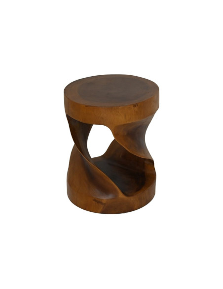 Petite table d’appoint ronde en bois massif de mungur