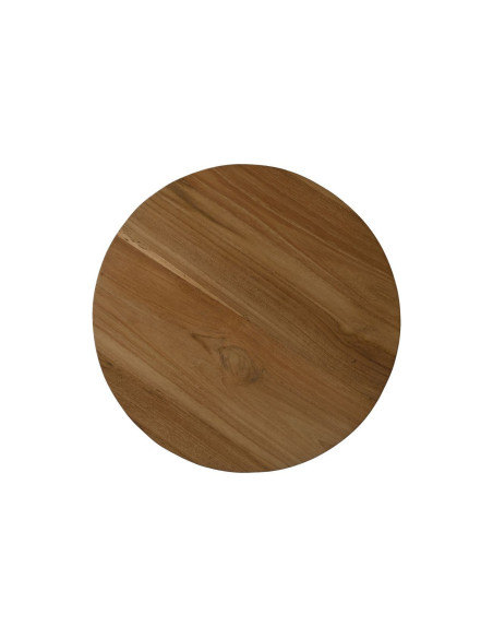 Bout de canapé en rotin et teck motif diabolo