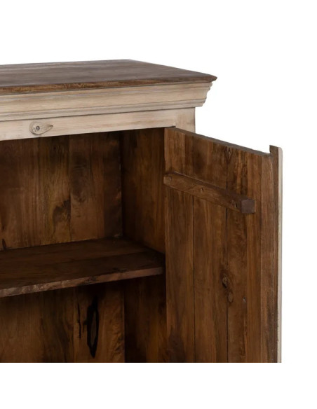 Buffet beige 4 portes en manguier sculpté