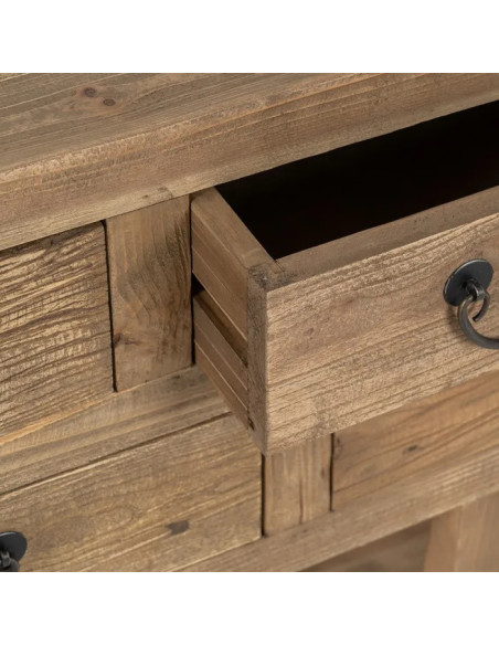 Grande console en bois d'orme recyclé 190 cm