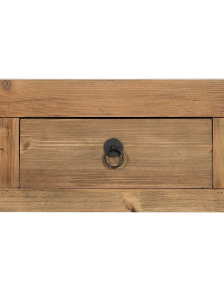 Console en bois recyclé 3 tiroirs et 1 étagère