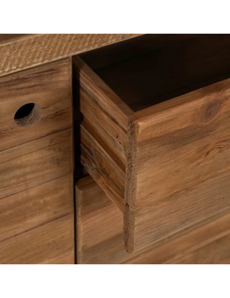 Bibliothèque étagère en bois recyclé et métal