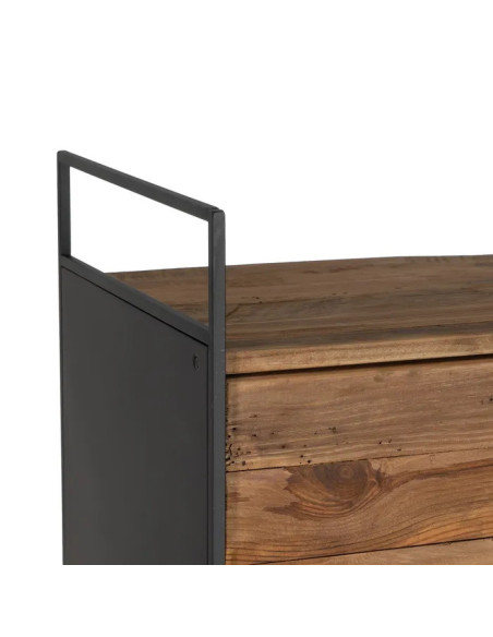 Bibliothèque étagère en bois recyclé et métal