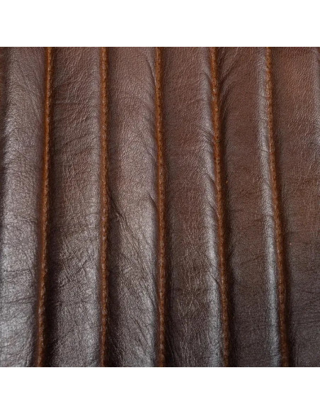 Tabouret de bar en cuir marron et métal