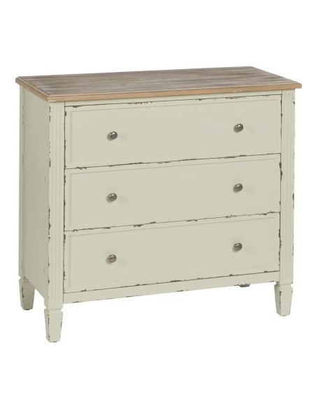 Commode 3 tiroirs couleur crème classique chic