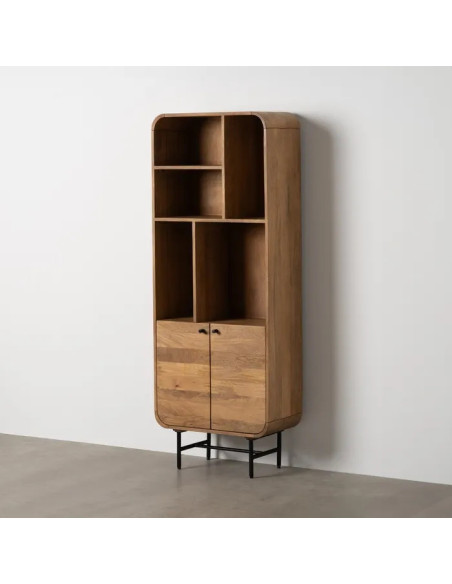 Bibliothèque en manguier et métal 2 portes Mahon