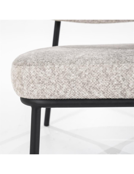 Fauteuil lounge Jari en tissu chiné