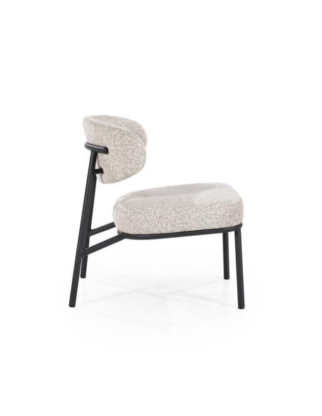 Fauteuil lounge Jari en tissu chiné