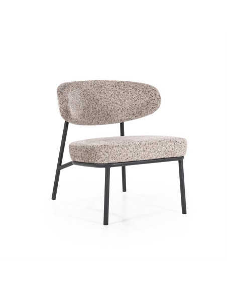 Fauteuil lounge Jari en tissu chiné