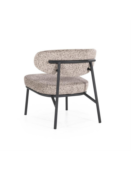 Fauteuil lounge Jari en tissu chiné