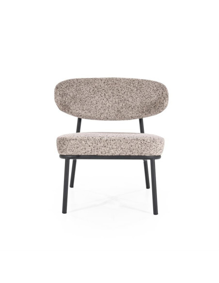 Fauteuil lounge Jari en tissu chiné
