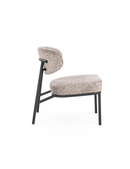 Fauteuil lounge Jari en tissu chiné