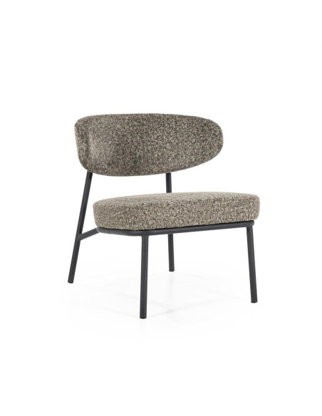 Fauteuil lounge Jari en tissu chiné