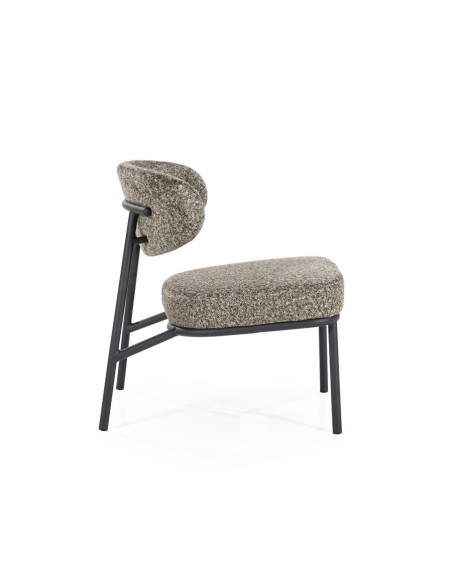 Fauteuil lounge Jari en tissu chiné