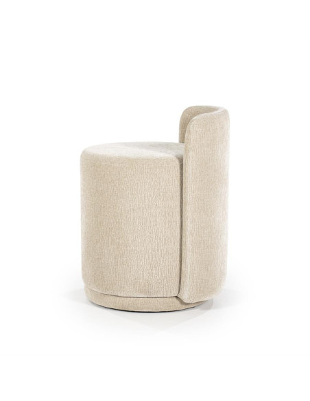 Pouf rond siège d'appoint en tissu