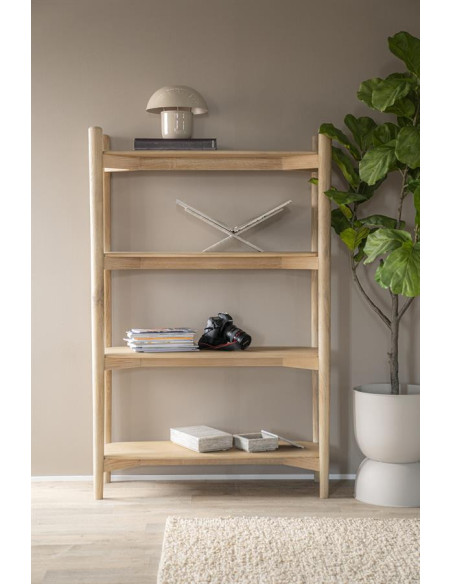 Bibliothèque en bois de chêne clair Selbu