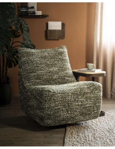Fauteuil rotatif en tissu Loys
