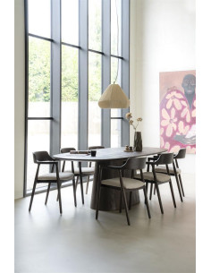 Grande table ovale en bois...