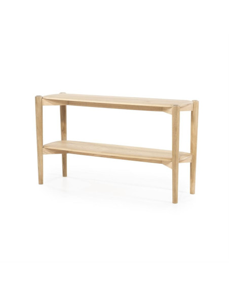 Console double plateau en chêne clair Selbu