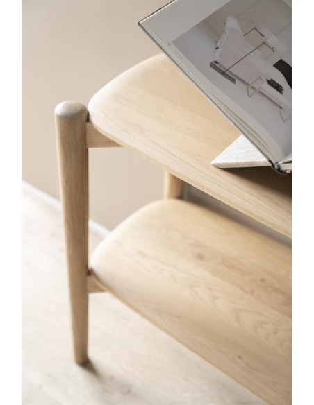 Console double plateau en chêne clair Selbu