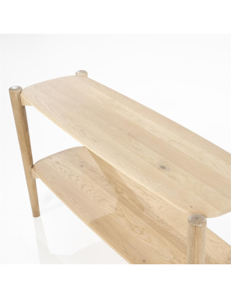 Console double plateau en chêne clair Selbu
