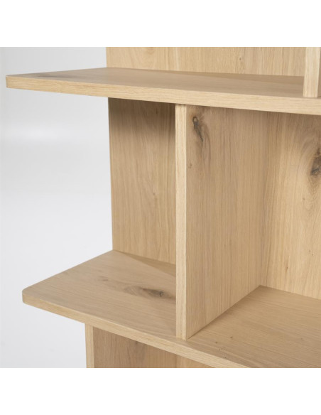 Étagère bibliothèque en chêne multi compartiments Renée